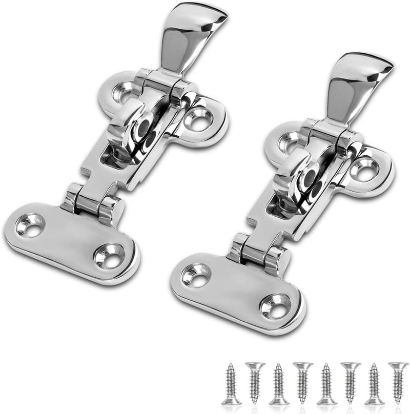 ODYSUNRAL Marine Grade Boat Door Hatch Anti-Rattle Latches, Hold Down Clamp Latches, Solid Construction, Lockable, 316 Stainless Steel with Screws(2 PCS) - Image 1